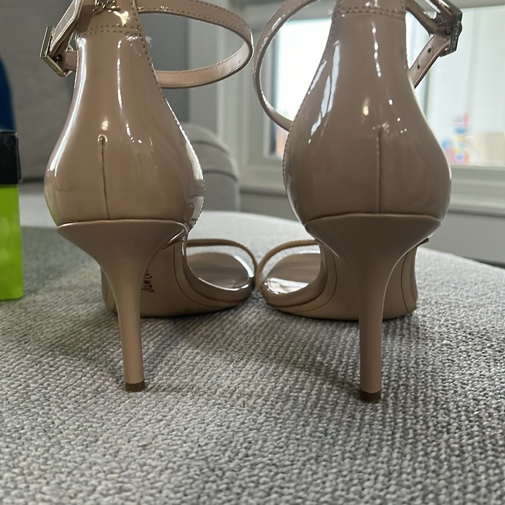 Sam Edelman Nude Patent Open Toe Heels Women’s 7 - Picture 3 of 8